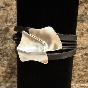 Black Leather Wrap Bracelet